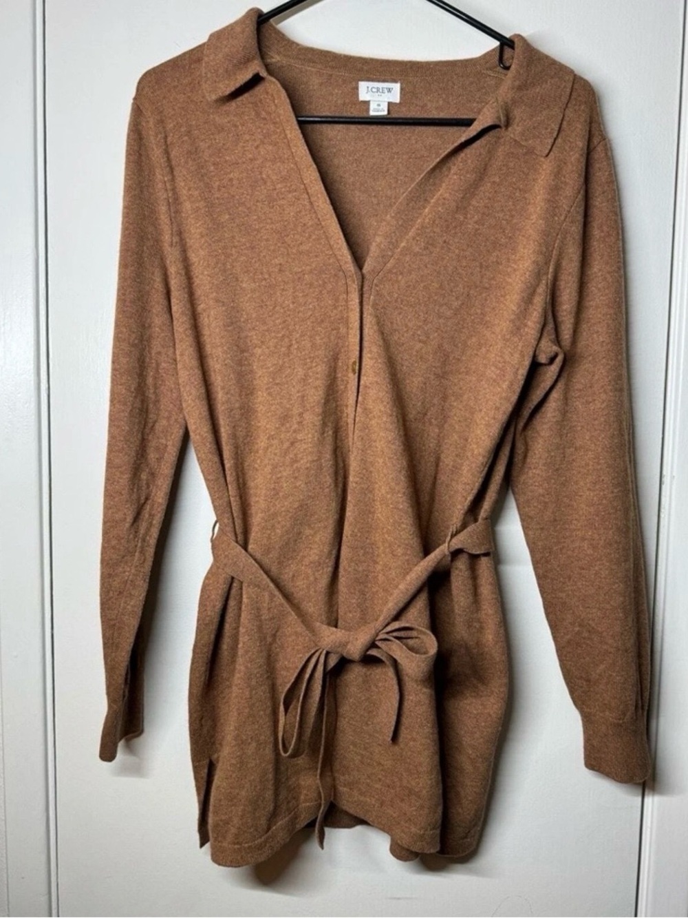 J. Crew Camel Belted Open Front Cardigan | Fall Transitional Layer | Size Medium